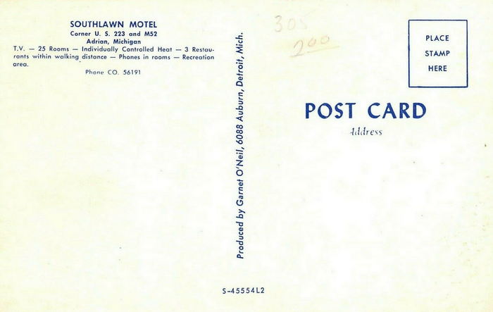 Southlawn Motel - Old Postcard (newer photo)